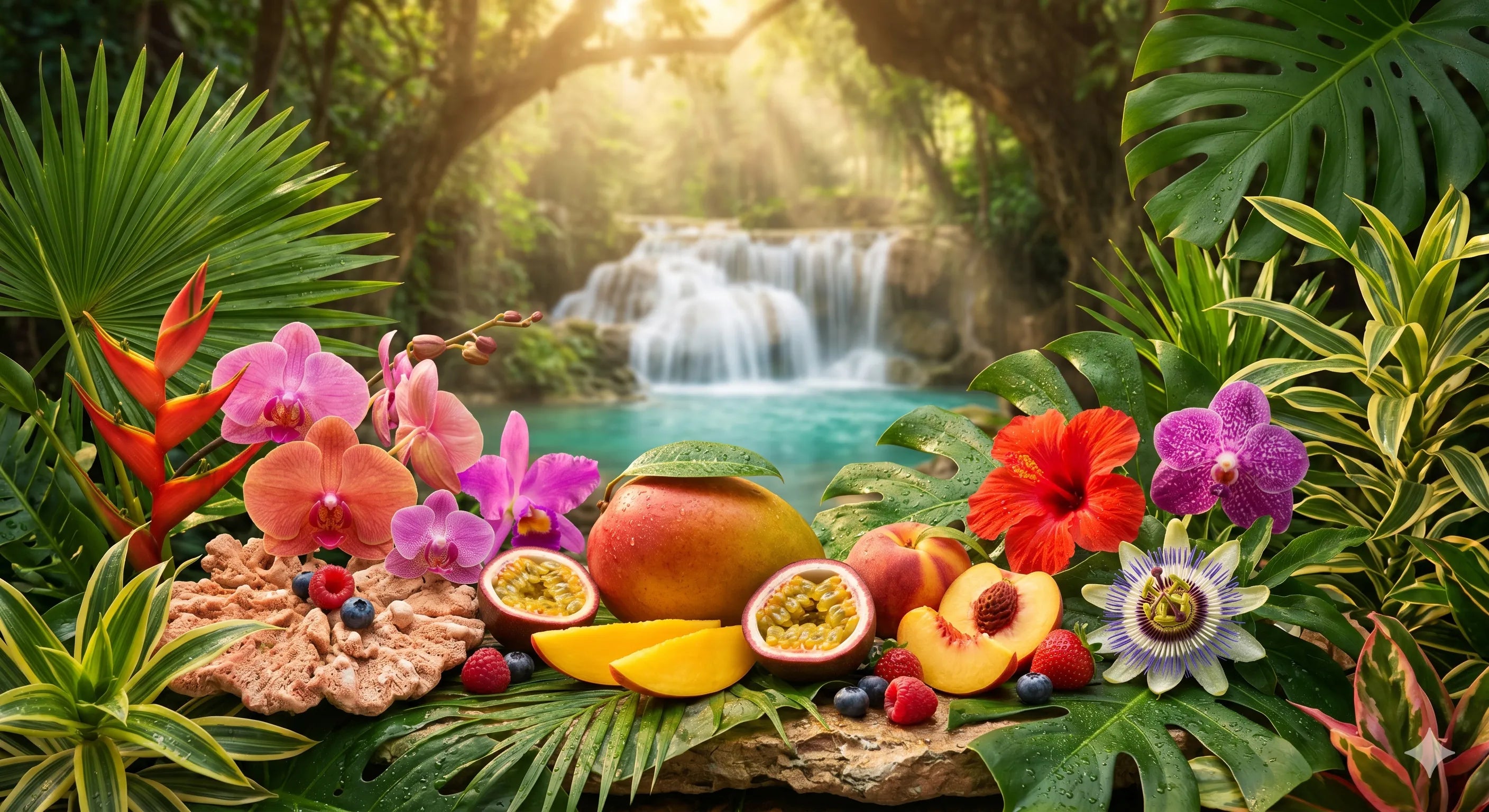Frutti tropicali esotici evocano la vitalità dei profumi fruttati di nicchia de L'Atelier dei Profumi