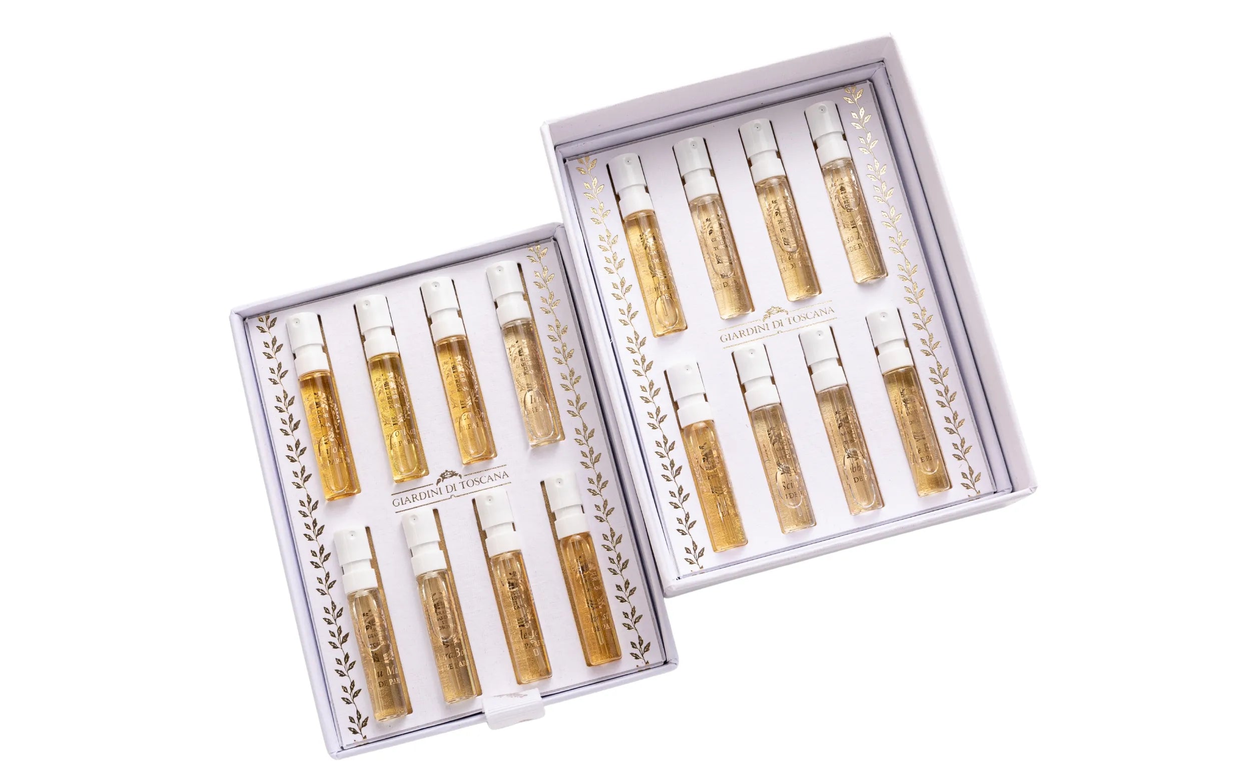 Packaging esterno e confezione originale del Discovery Kit completo Giardini di Toscana | L'Atelier dei Profumi