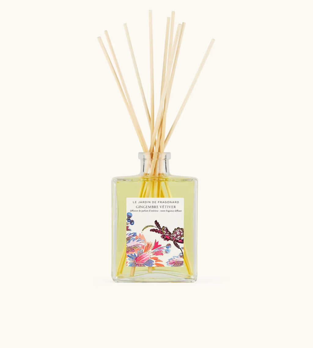 Dettaglio Del Diffusore D Ambiente Fragonard Gingembre Vétiver 200 Ml Con Note Olfattive Di Zenzero E Vetiver.