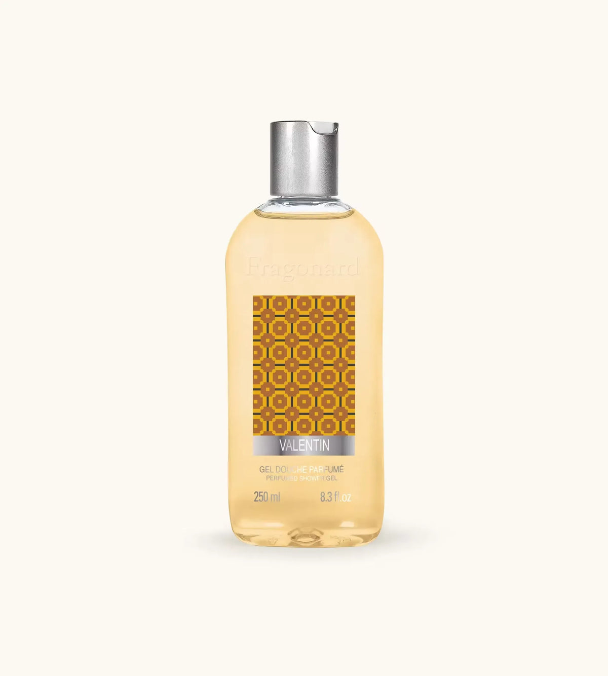 Dettaglio Del Gel Doccia Fragonard Valentin Con Piramide Olfattiva Legnosa E Aromatica.