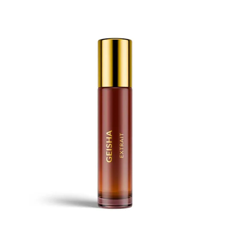 Flacone Di Profumo Officina Delle Essenze Geisha Extrait De Parfum 10 Ml Su Sfondo Elegante E Orientale.