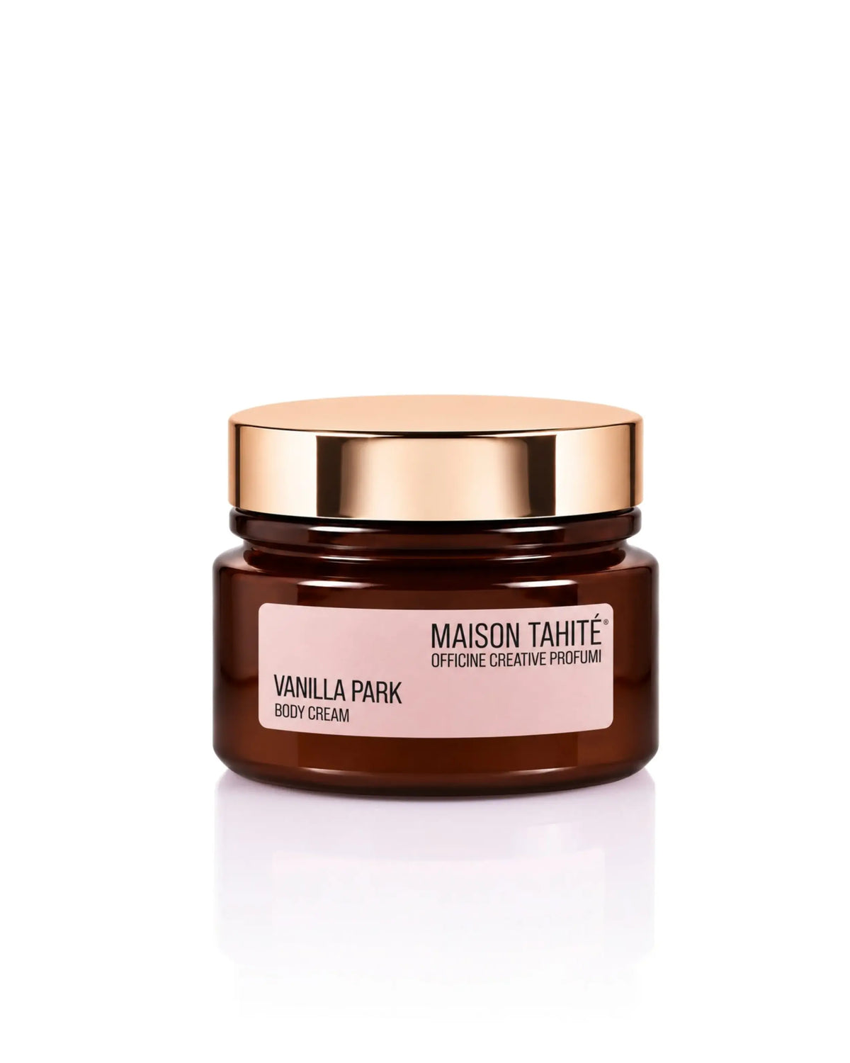 Vaso Di Crema Corpo Maison Tahite Body Cream Vanilla Park 250 Ml Su Sfondo Gourmand E Caldo.