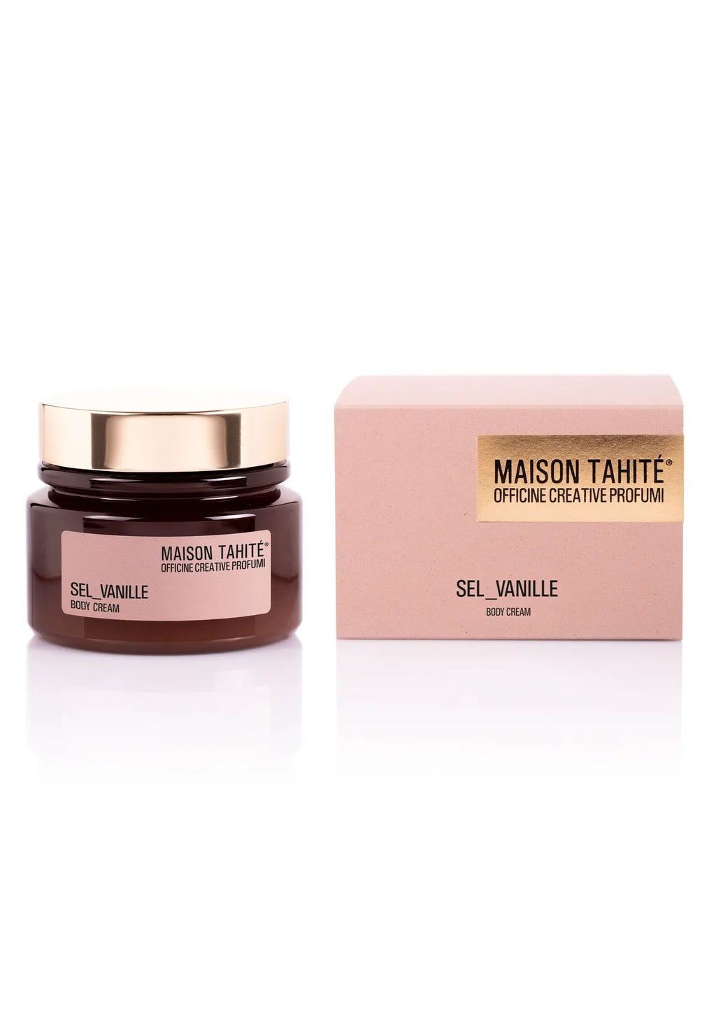 Confezione originale crema corpo Maison Tahité Sel_Vanille - L'Atelier dei Profumi