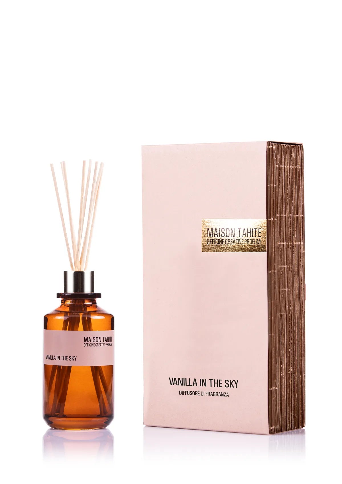 Confezione elegante del diffusore Maison Tahité Vanilla In The Sky - L'Atelier dei Profumi