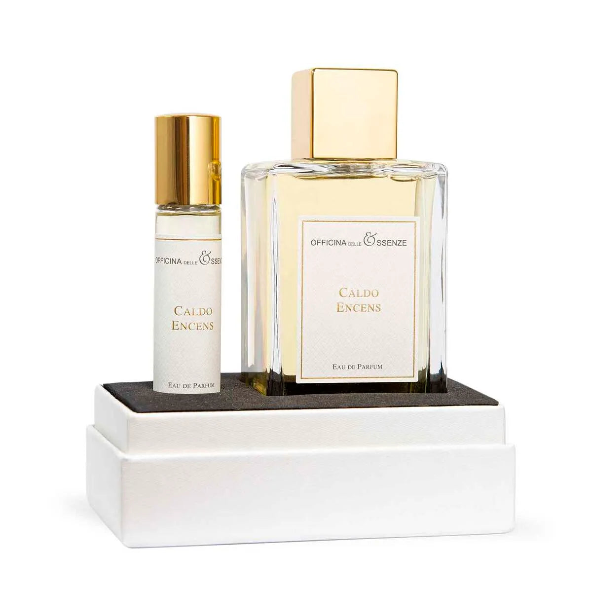 Set Officina delle Essenze Caldo Encens: flacone 100ml e travel size 10ml - L'Atelier dei Profumi