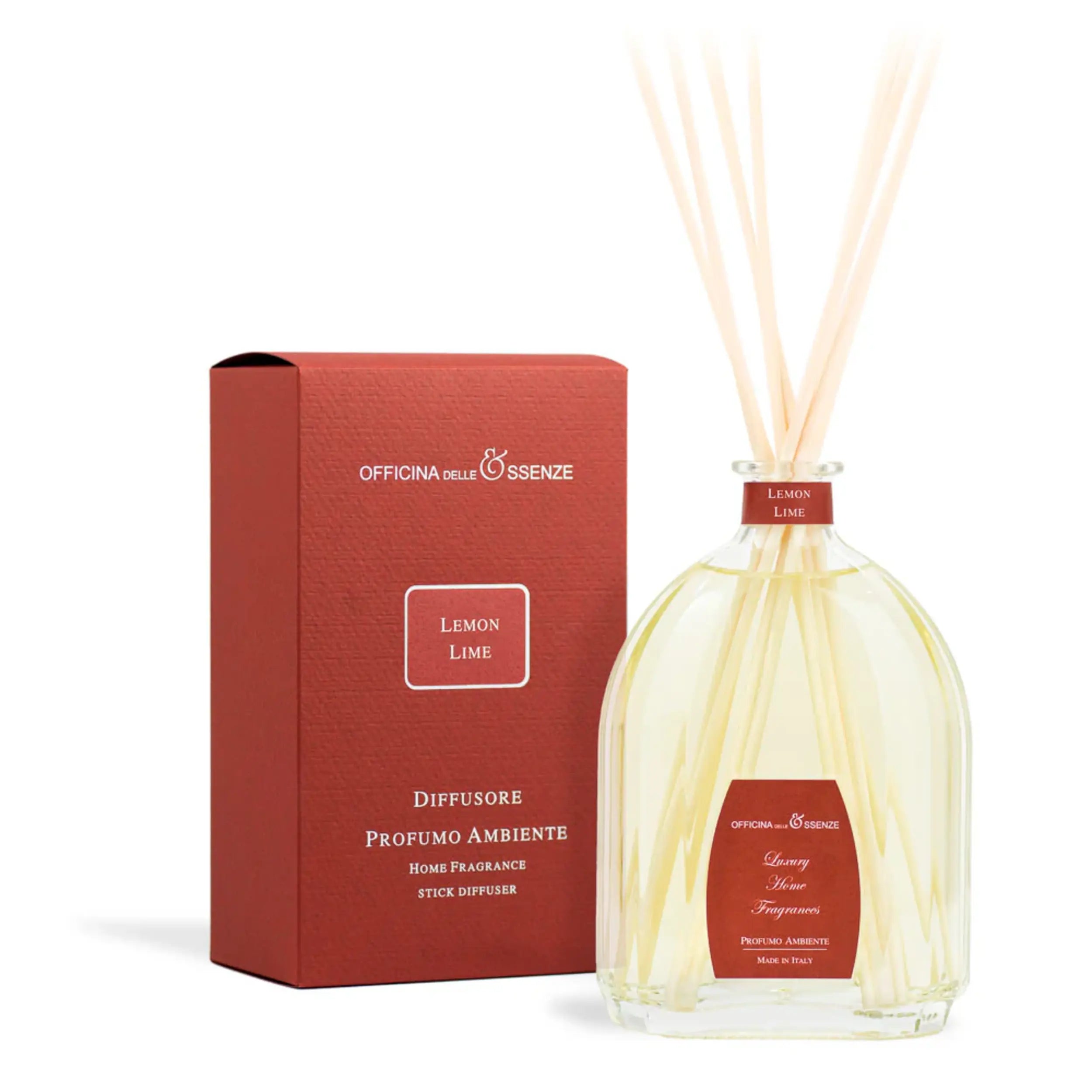Confezione e packaging 100% riciclabile del diffusore Lemon Lime Officina delle Essenze | L'Atelier dei Profumi