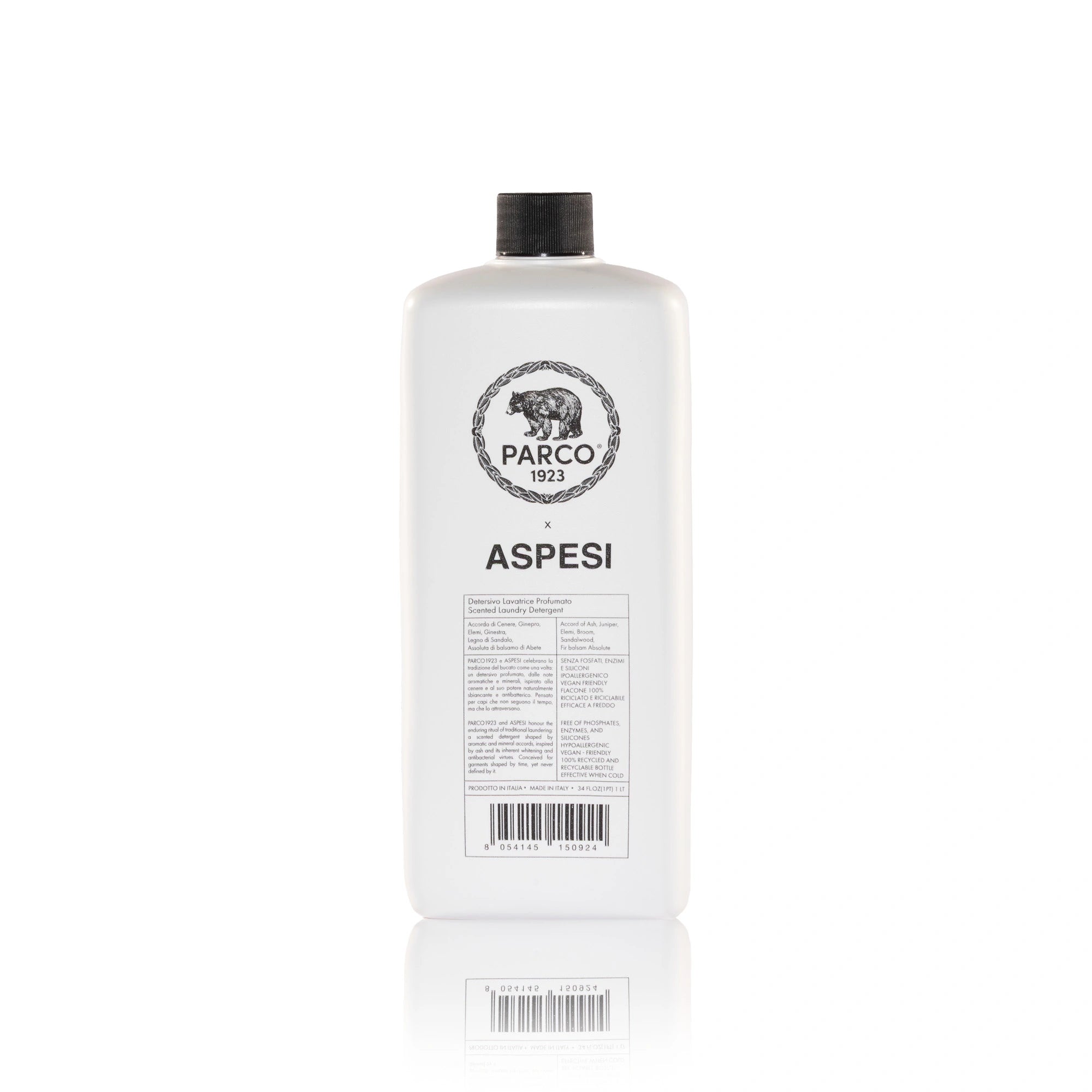 Detersivo lavatrice profumato naturale PARCO1923 x ASPESI per capi delicati e pregiati, fragranza note minerali - L'atelier Dei Profumi
