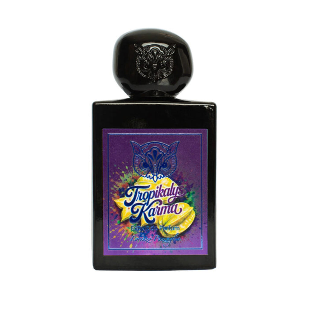 Foto frontale del flacone da 50ml di profumo tropicale di Lorenzo Pazzaglia Extrait de Parfum. | L'Atelier Dei Profumi