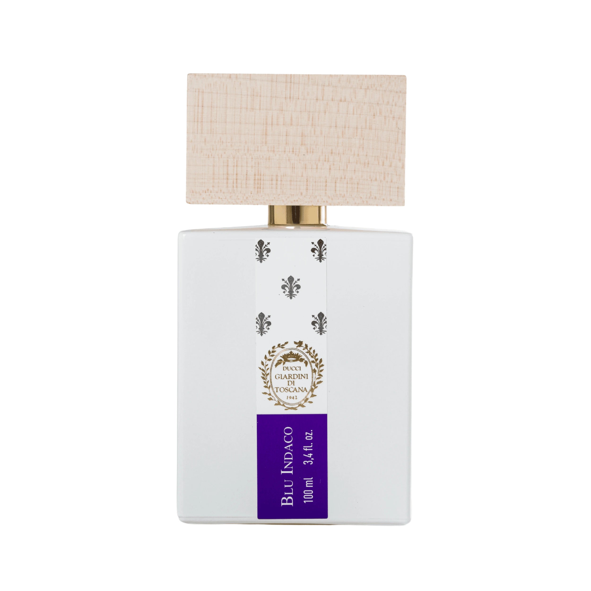 Foto frontale del flacone di profumo Blu Indaco di Giardini di Toscana Eau de Parfum | L'Atelier Dei Profumi