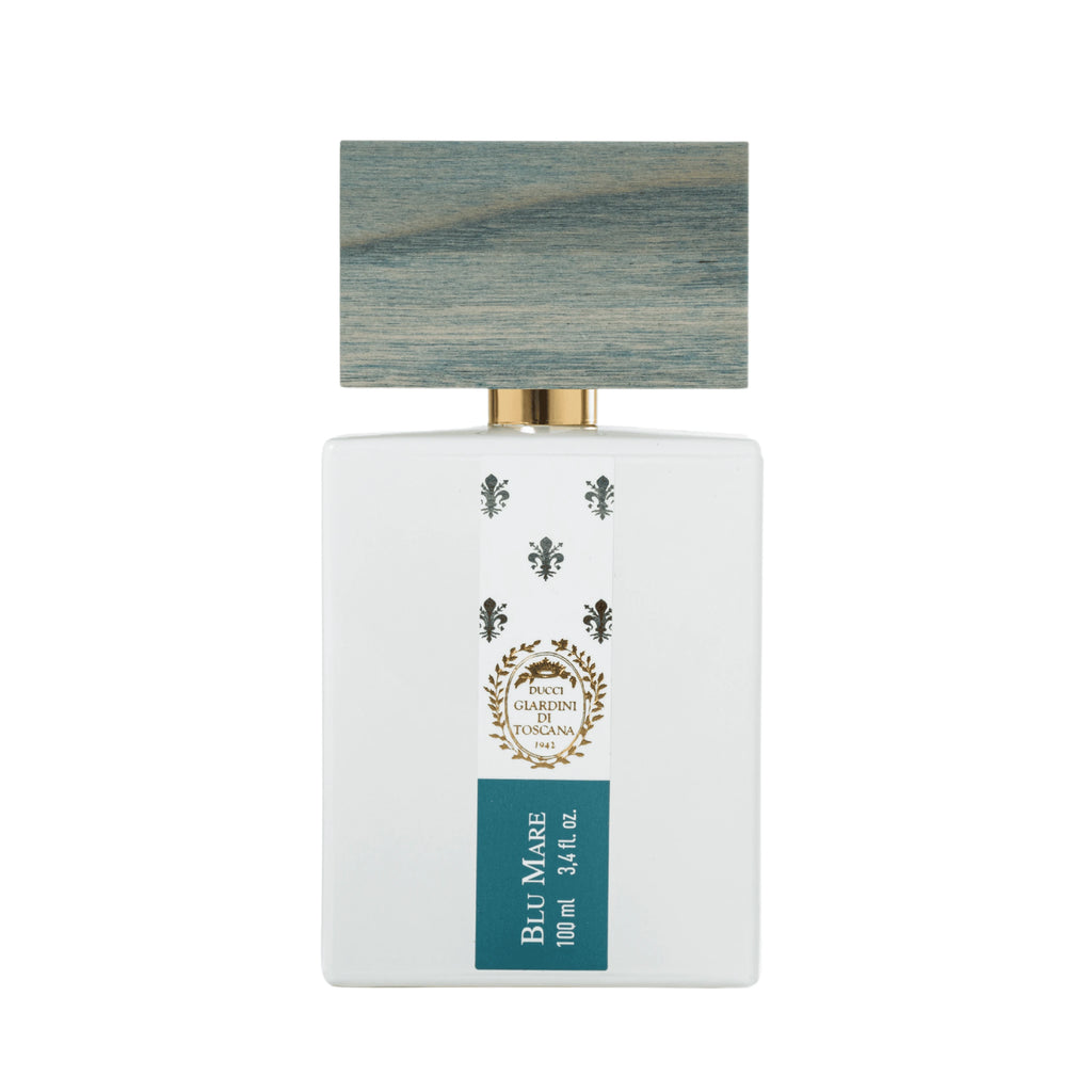 Foto frontale del flacone di profumo Blu Mare di Giardini di Toscana Eau de Parfum. | L'Atelier Dei Profumi