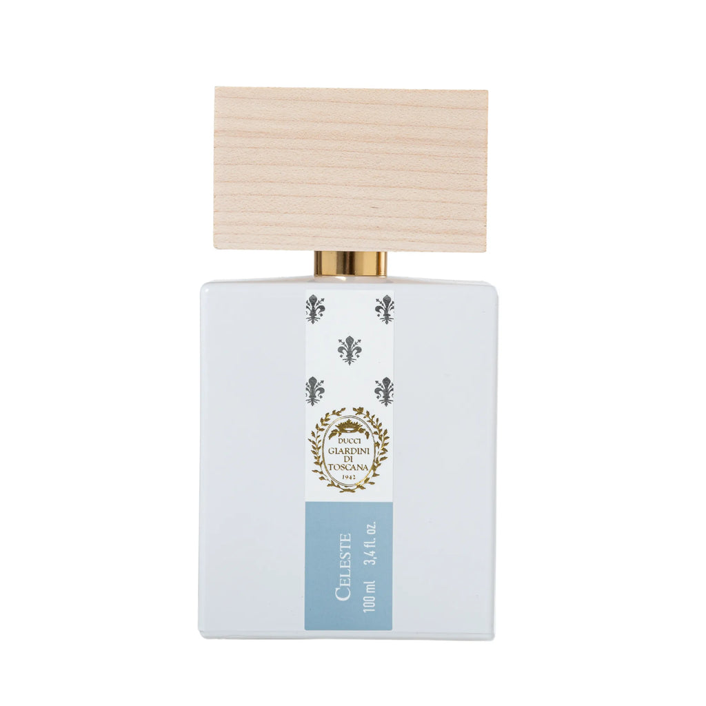 Foto frontale del flacone di profumo Celeste di Giardini di Toscana Eau de Parfum| L'Atelier Dei Profumi