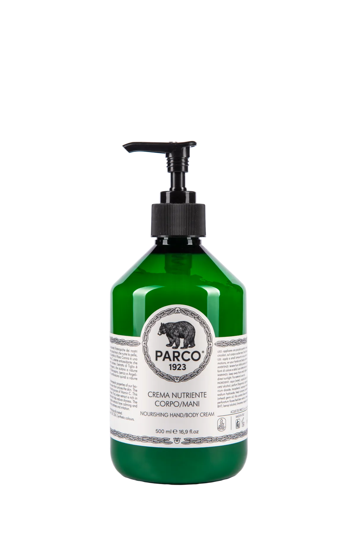 PARCO 1923 | Crema Nutriente Corpo/Mani Texture ricca ma a rapido assorbimento, arricchita con attivi vegetali per una pelle vellutata e rigenerata. L'essenza del Parco Nazionale sempre con te. L'Atelier dei Profumi | Rivenditore Autorizzato acquista in boutique a Teramo o online.