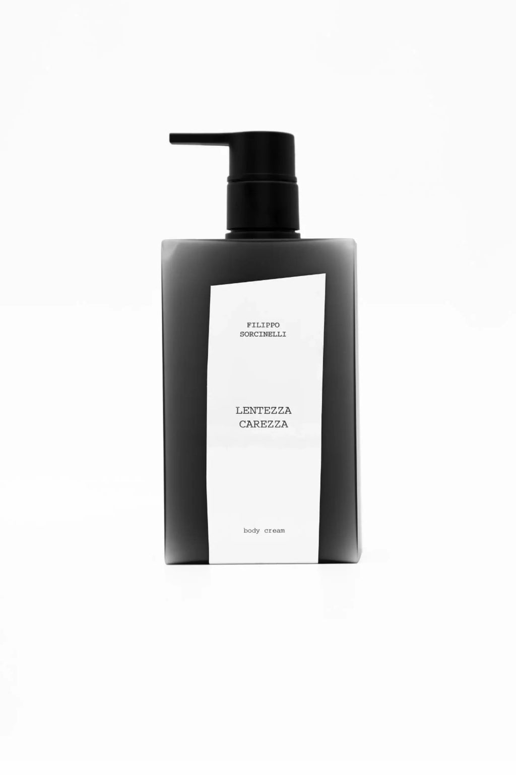 Vista frontale della lussuosa Body Cream Lentezza Carezza di Filippo Sorcinelli | L'Atelier dei Profumi