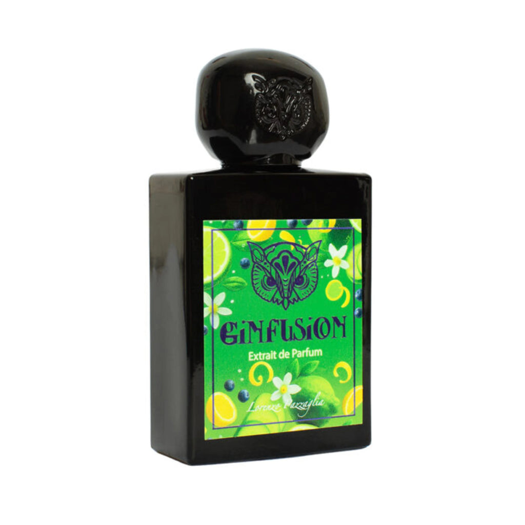Foto frontale del flacone da 50ml di profumo Gin Fusion di Lorenzo Pazzaglia Extrait de Parfum. | L'Atelier Dei Profumi