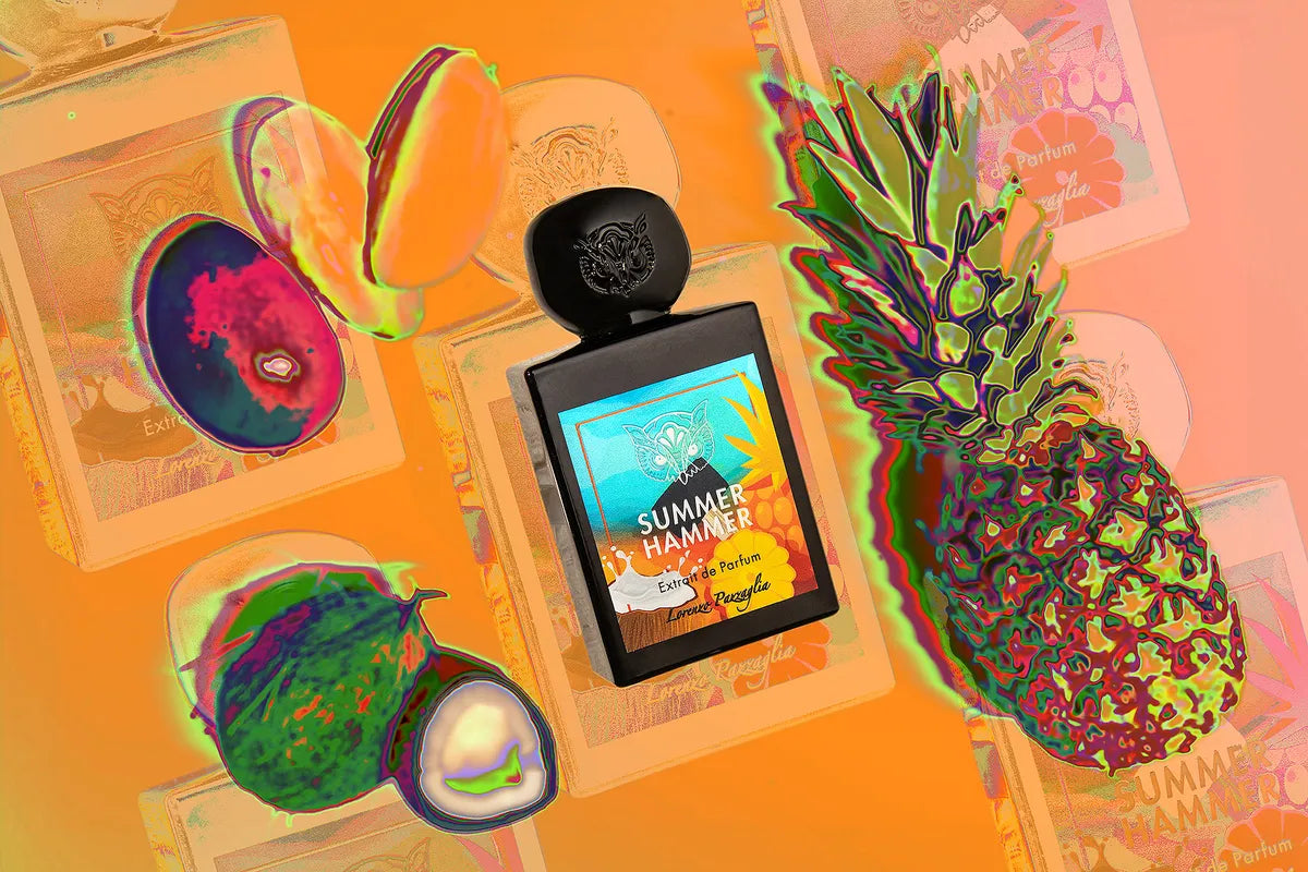 Lorenzo Pazzaglia Summer Hammer: dettaglio della fragranza tropicale al mango - Boutique Teramo