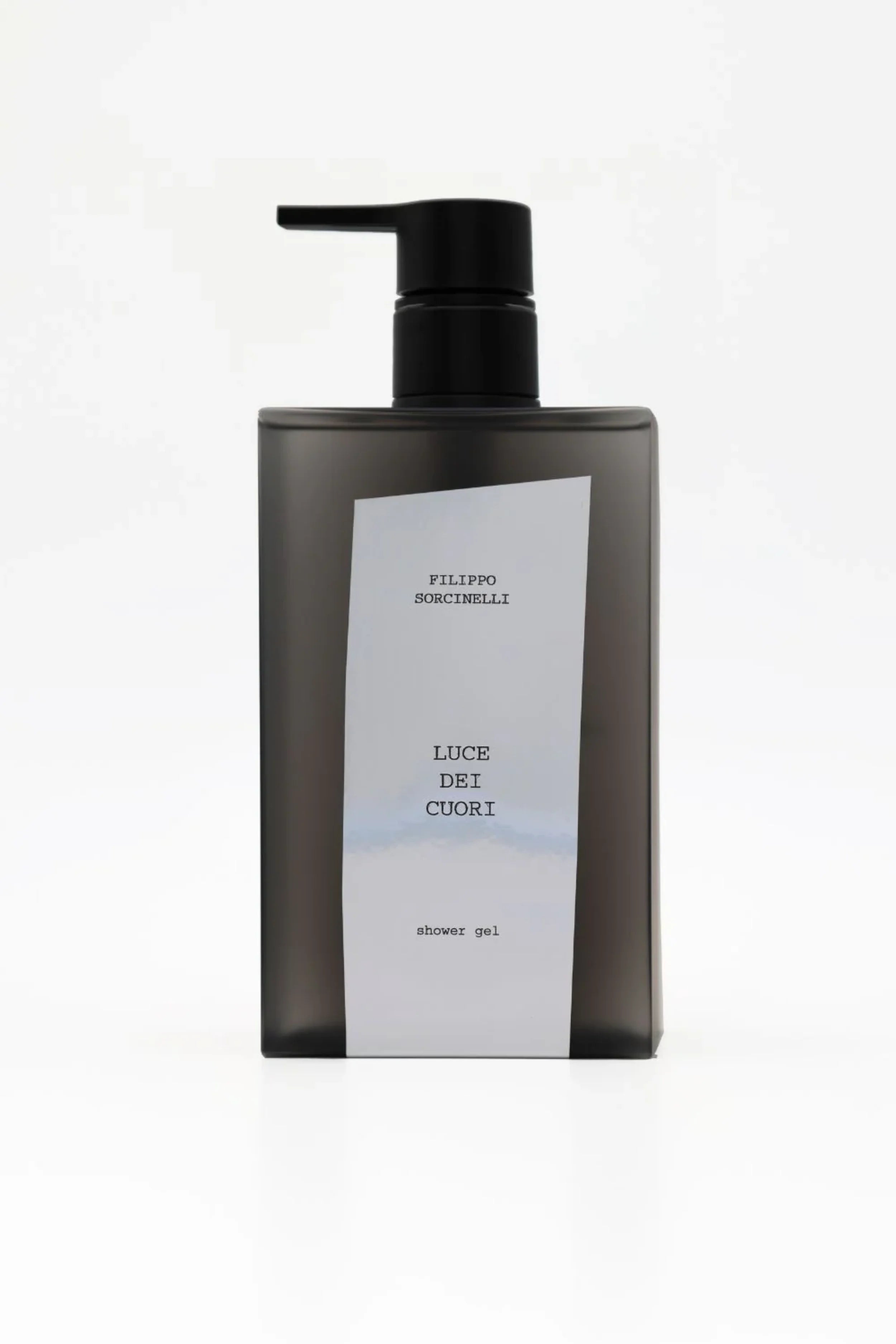 Vista frontale dello Shower Gel Luce dei Cuori di Filippo Sorcinelli, bagnoschiuma solare | L'Atelier dei Profumi