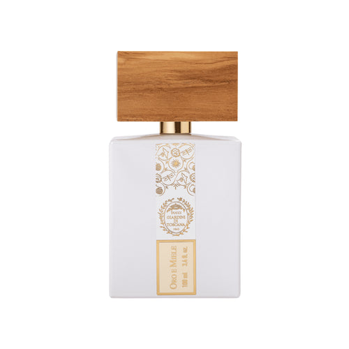 Foto frontale del flacone di profumo Oro e Miele di Giardini di Toscana Eau de Parfum | L'Atelier Dei Profumi