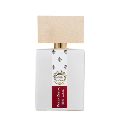 Foto frontale del flacone di profumo Rosso Rubino di Giardini di Toscana Eau de Parfum. | L'Atelier Dei Profumi