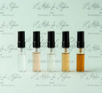 Una selezione di 5 fragranze che disegna il percorso olfattivo. Kit da 2 ml disponibile presso L'Atelier dei Profumi in Abruzzo.