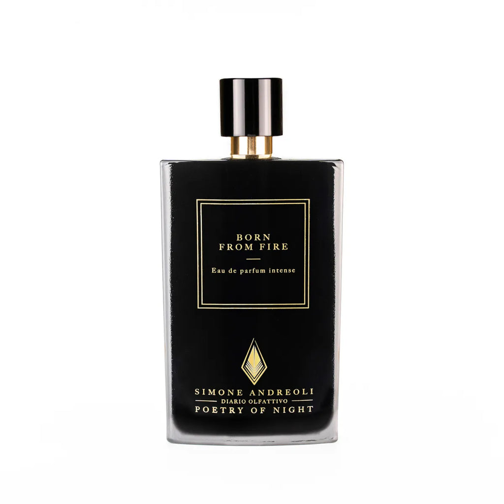 Simone Andreoli Born From Fire: flacone originale della fragranza calda e speziata - L'Atelier dei Profumi