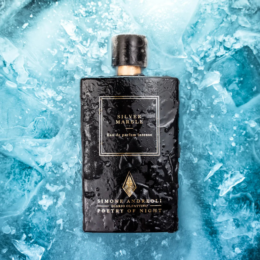 Dettaglio artistico Silver Marble Simone Andreoli: un profumo cristallino e moderno - L'Atelier dei Profumi